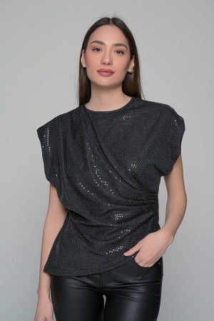 Μπλούζα ντραπέ μαύρη