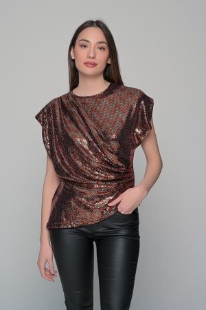 Μπλούζα ντραπέ πορτοκαλί