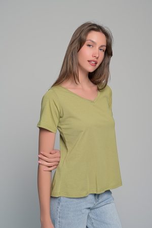 Βαμβακερή μπλούζα με βε