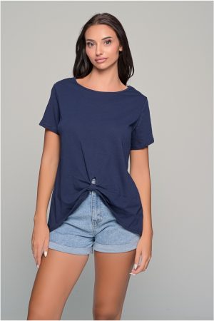 Βαμβακερή μπλούζα με κόμπο