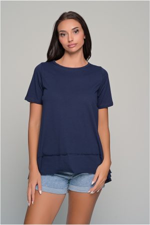 Βαμβακερή μπλούζα με φάσα